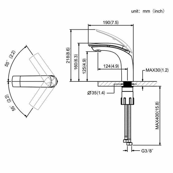 Homelody White brass Mixer Bathroom Faucet modern style - Homelody