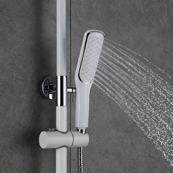 Homelody White Shower Set Mixer with Rainshower - Homelody