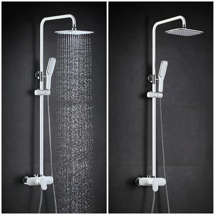 Homelody White Shower Set Mixer with Rainshower - Homelody