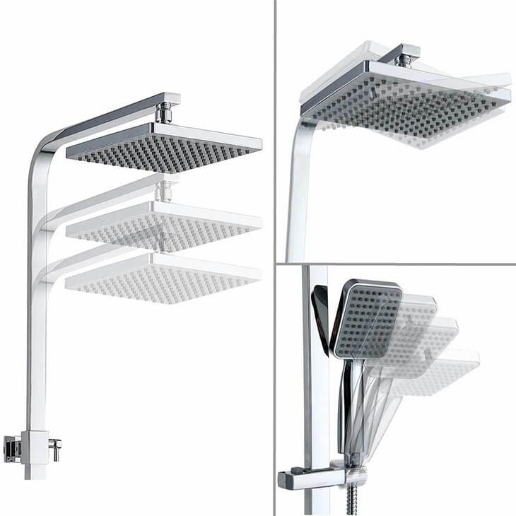 Modern bathroom shower system square shower thermostatic shower set - Homelody