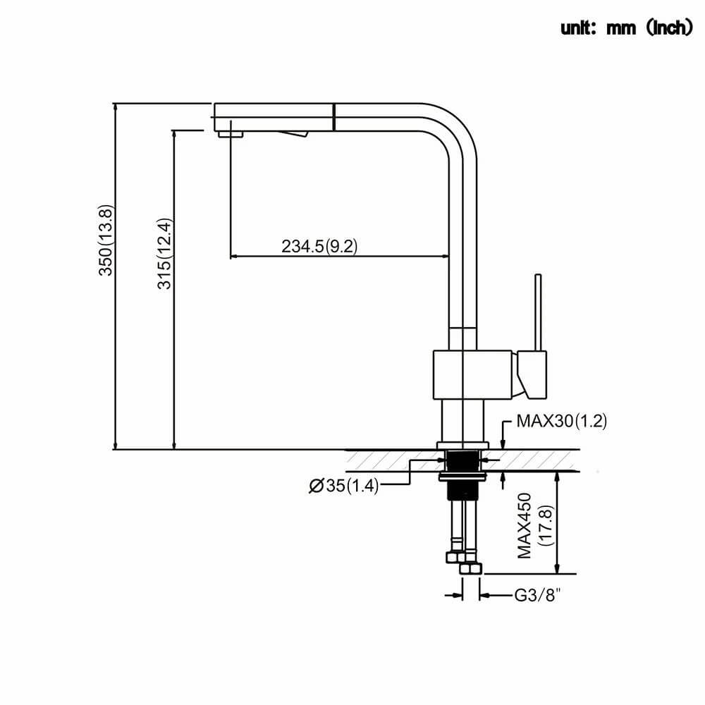 pull-out kitchen mixer tap