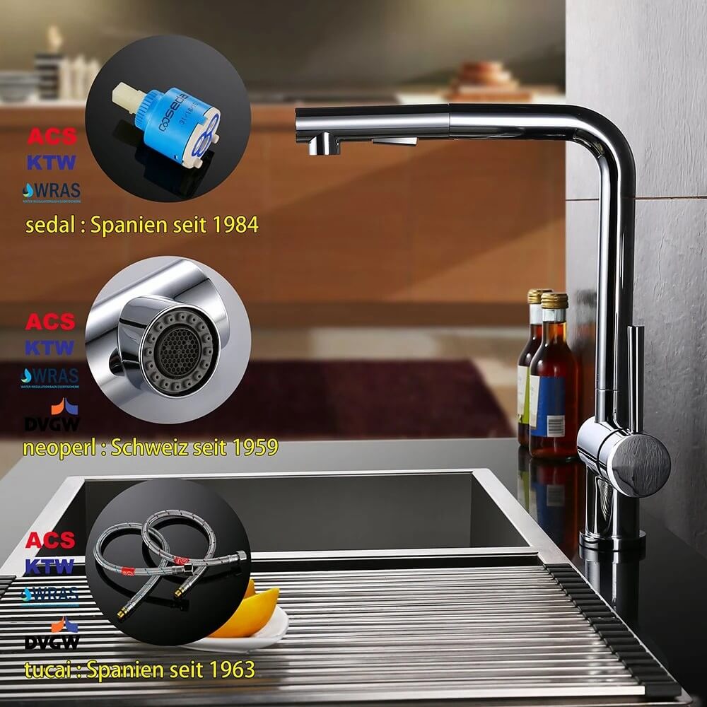 pull-out kitchen mixer tap