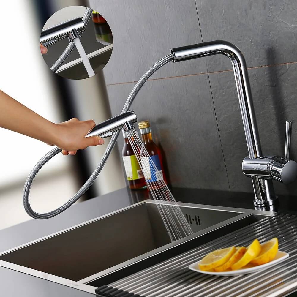 pull-out kitchen mixer tap