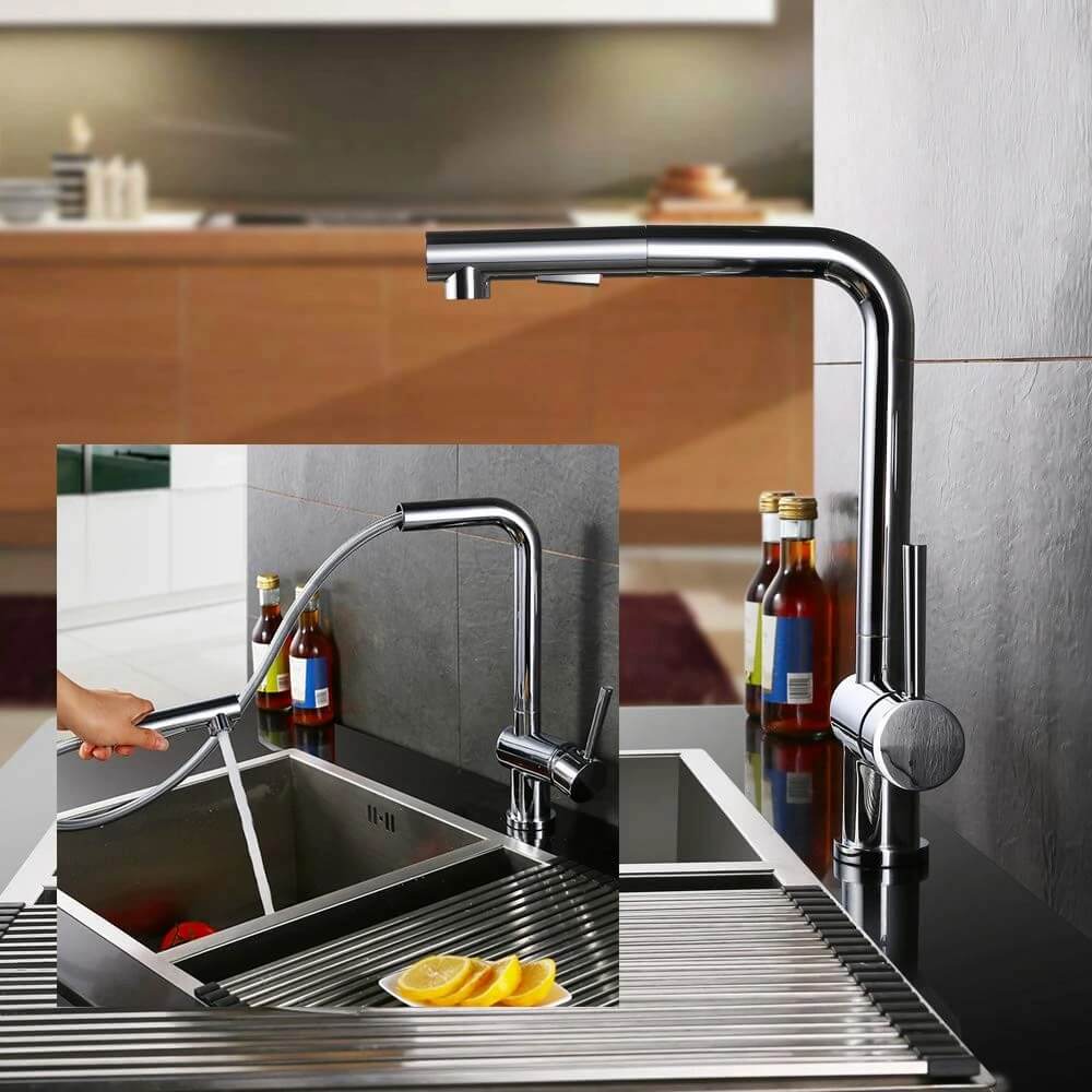 pull-out kitchen mixer tap