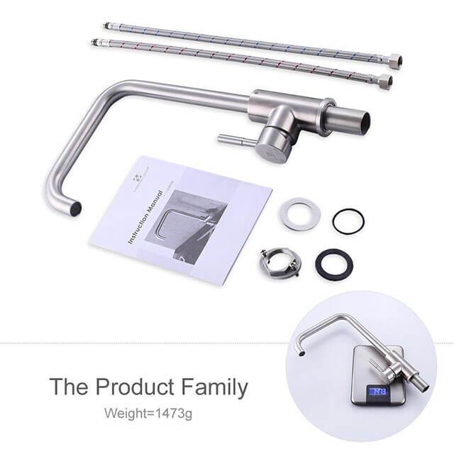 Stainless steel single handle kitchen faucet Homelody 360 ° Swivel sink Mixer - Homelody