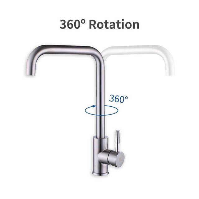 Stainless steel single handle kitchen faucet Homelody 360 ° Swivel sink Mixer - Homelody