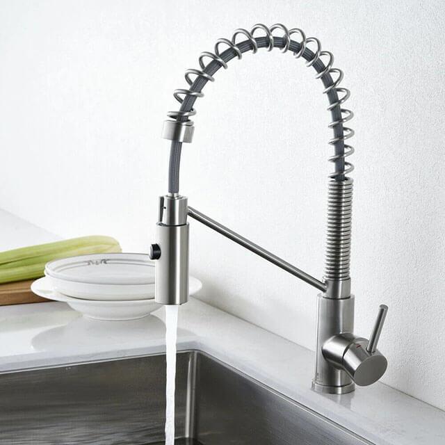 Unique spring design Extendable faucet kitchen stainless steel with 360 ° rotatable Homelody - Homelody