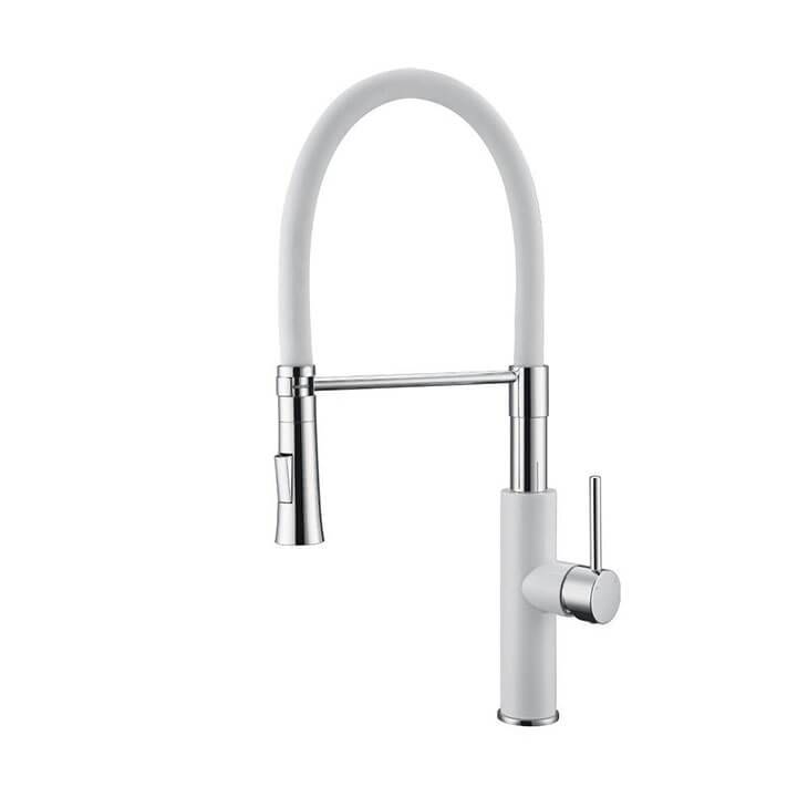 White Kitchen Faucet with Single Handle Sink Mixer Homelody - Homelody